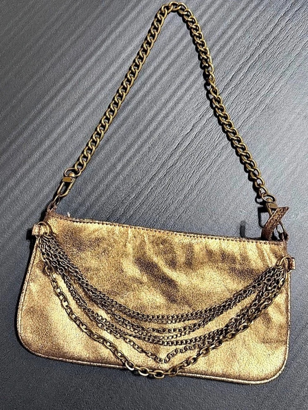 Vintage Old Navy Metallic Chain Shoulder Bag in Gold